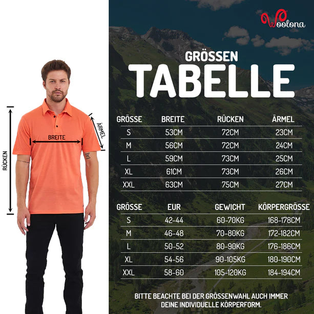 Merino CasualTricou Polo - 100% lana Merino