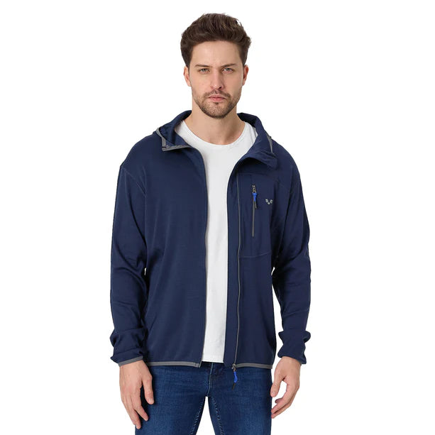 Maestro - Hanorac cu fermoar complet - 100% Lână Merino
