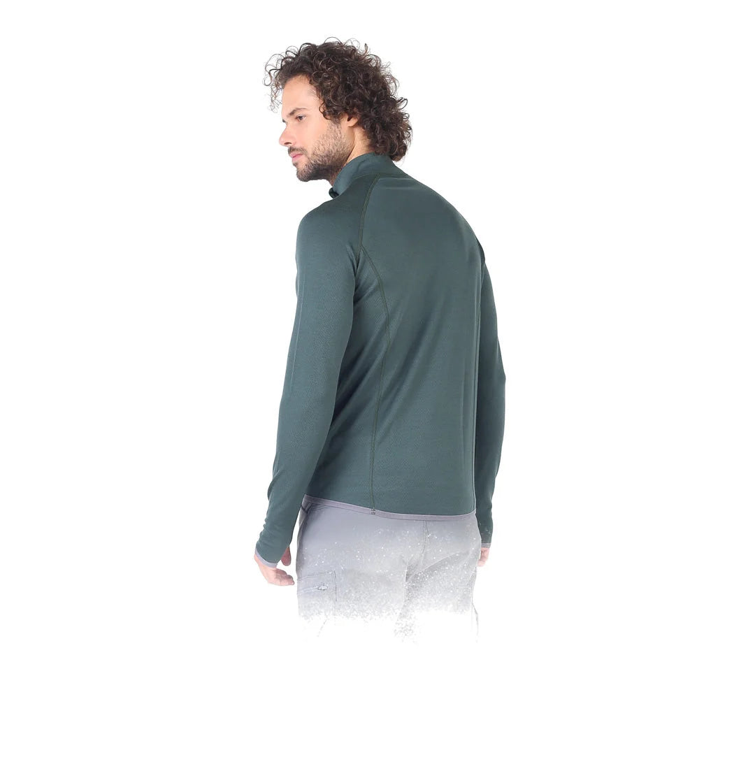 Halldor - Bluză cu mânecă lungă (ZIP) - 100% Lână Merino