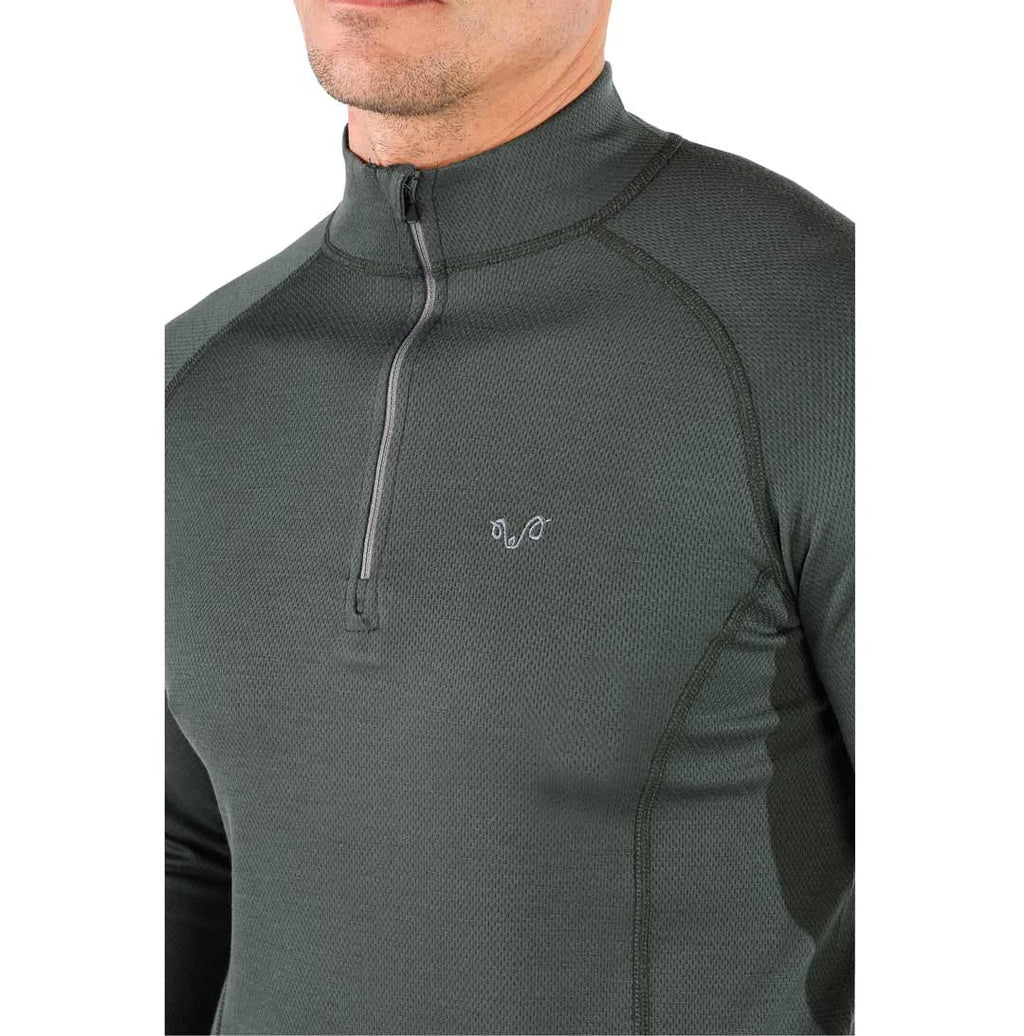 Halldor - Bluză cu mânecă lungă (ZIP) - 100% Lână Merino