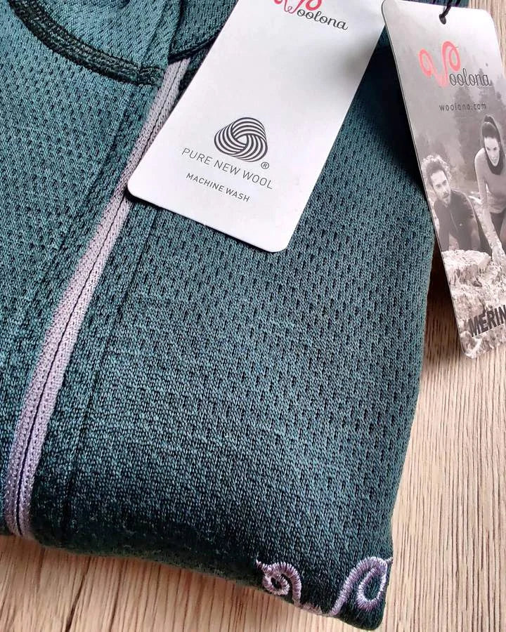 Halldor - Bluză cu mânecă lungă (ZIP) - 100% Lână Merino