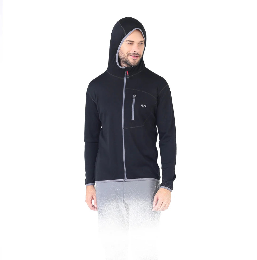 Maestro - Hanorac cu fermoar complet - 100% Lână Merino