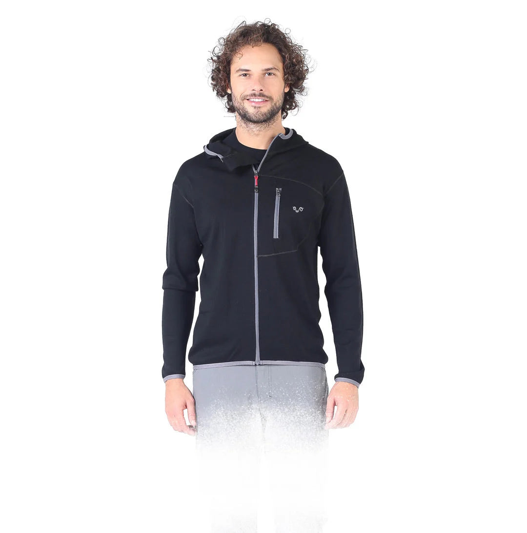 Maestro - Hanorac cu fermoar complet - 100% Lână Merino