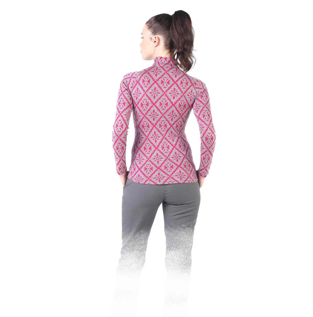Venus - Bluză cu mânecă lungă (cu fermoar) - 100% Lână Merino